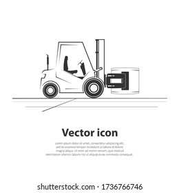 Paper roll forklift. Vector illustration
