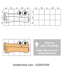Paper roll funny and smiley, the educational horizontal game with simple game level. Copy the picture.