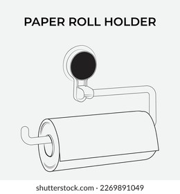 Paper Roll Holder Vector Illustration Hand-drawn