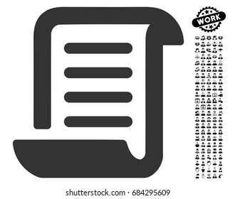Paper Roll icon with black bonus people symbols. Paper Roll vector illustration style is a flat gray iconic element for web design, app user interfaces.