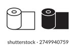 Paper roll icon in black solid style. linear symbol.