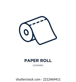 paper roll icon from cleaning collection. Thin linear paper roll, roll, paper outline icon isolated on white background. Line vector paper roll sign, symbol for web and mobile