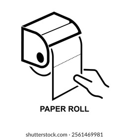 Paper roll icon isolated on background vector illustration.