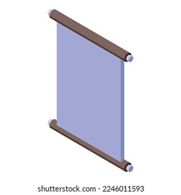 Paper roll icon isometric vector. Chinese scroll. China decoration