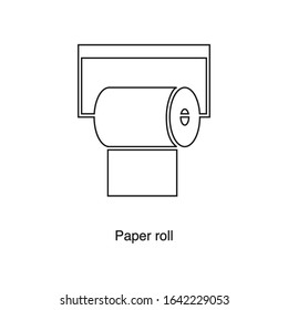 Paper roll icon vector on white background. Black icon illustration