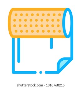 Paper Roll Icon Vector. Outline Paper Roll Sign. Color Isolated Contour Symbol Illustration