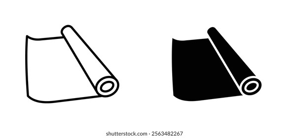 Paper roll icons in outline and fill. vector illustration for ui.