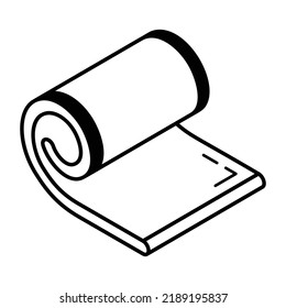 A paper roll line isometric icon
