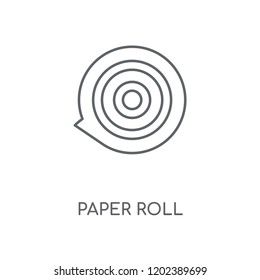 Paper roll linear icon. Paper roll concept stroke symbol design. Thin graphic elements vector illustration, outline pattern on a white background, eps 10.