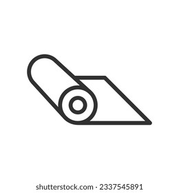 Rollo de papel, icono lineal. Línea con trazo editable