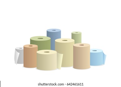 Paper roll on white background vector illustration