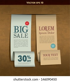 Diseño de colecciones largas con rollo de papel para empresas, ilustraciones vectoriales 