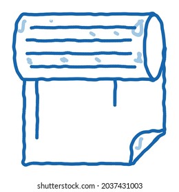 Paper Roll sketch icon vector. Hand drawn blue doodle line art Paper Roll sign. isolated symbol illustration