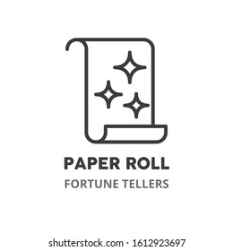 Paper roll thin line icon. Concept of fortune telling. Vector illustration symbol element for web design. 
