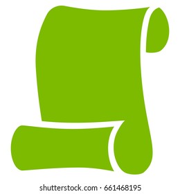 Paper Roll vector icon. Flat eco green symbol. Pictogram is isolated on a white background. Designed for web and software interfaces.