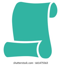 Paper Roll vector icon. Flat cyan symbol. Pictogram is isolated on a white background. Designed for web and software interfaces.