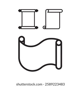 Paper roll vector icon set outline stock