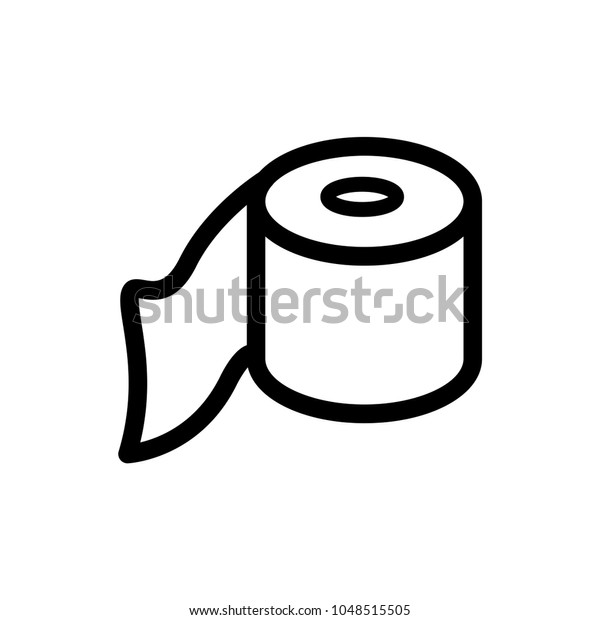 Paper Roll Vector Icon Simple Toilet Stock Vector Royalty Free