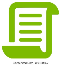 Paper Roll vector icon. Style is flat symbol, eco green color, rounded angles, white background.