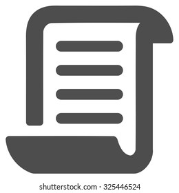 Paper Roll vector icon. Style is flat symbol, gray color, rounded angles, white background.