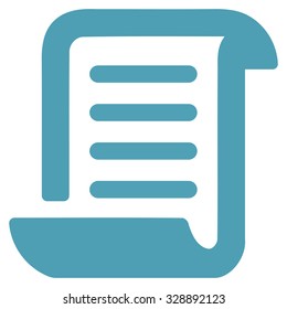 Paper Roll vector icon. Style is flat symbol, cyan color, rounded angles, white background.