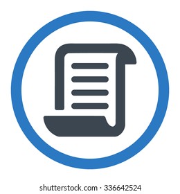 Paper Roll vector icon. Style is bicolor flat rounded symbol, smooth blue colors, rounded angles, white background.