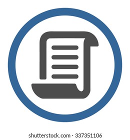 Paper Roll vector icon. Style is bicolor flat rounded symbol, cobalt and gray colors, rounded angles, white background.