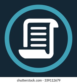 Paper Roll vector icon. Style is bicolor flat rounded symbol, blue and white colors, rounded angles, dark blue background.