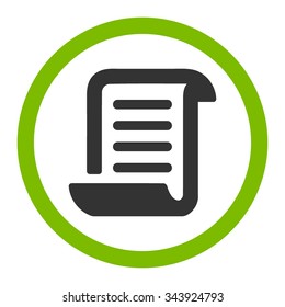 Paper Roll vector icon. Style is bicolor flat rounded symbol, eco green and gray colors, rounded angles, white background.