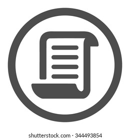 Paper Roll vector icon. Style is flat rounded symbol, gray color, rounded angles, white background.