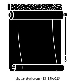 Paper roller blind icon. Simple illustration of paper roller blind vector icon for web design isolated on white background