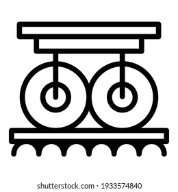 Icono de rodillo de papel. Icono del vector del rodillo de papel de esquema para el diseño web aislado en fondo blanco