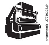 Paper Rolling Mill Printing Press Industrial Machinery Vector Icon for Publishing Manufacture and Paper Industry Design Illustration