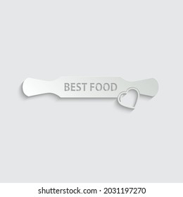 paper Rolling pin - vector icon best food restaurant logo. Home made food sign