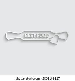 paper Rolling pin - vector icon best food restaurant logo. Home made food sign