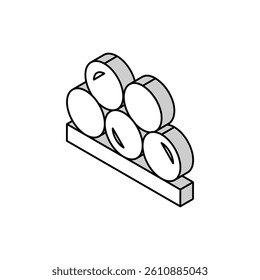 paper rolls product isometric icon vector. paper rolls product sign. isolated symbol illustration