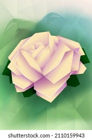 el fondo vectorial del origami de rosa de papel.