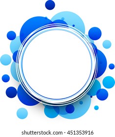 Paper round blue abstract background. Vector illustration.