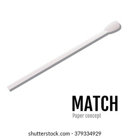 Paper Safety match with flame. Paper match Icon Vector Art, Stock Vector