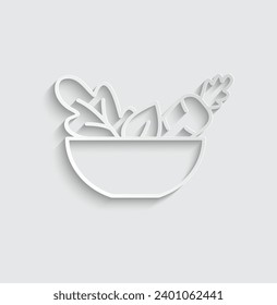 paper salad icon vector salad in a bowl logo