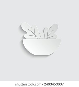 paper salad icon vector salad in a bowl logo