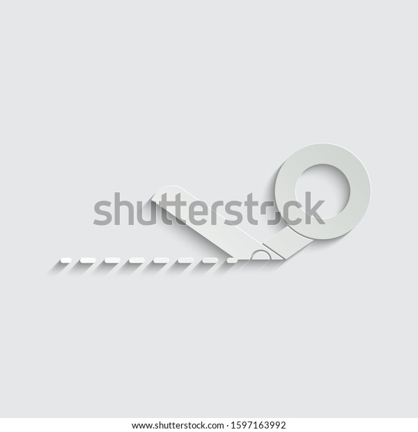 paper scissors icon\
vector with shadow