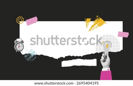 paper scrap background with torn art collage