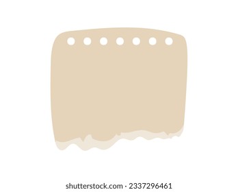 Paper scrap, Ripped page piece. Torn note paper page, Vector illustration