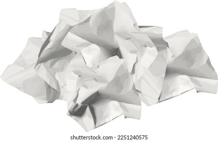 El papel desecha la ilustración vectorial aislada.