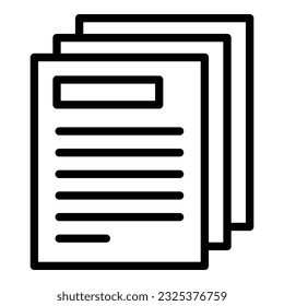 Paper screen conference icon outline vector. Webinar online. Group office