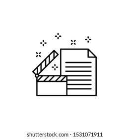 Paper Screenplay Icon. Element Of Literature Icon