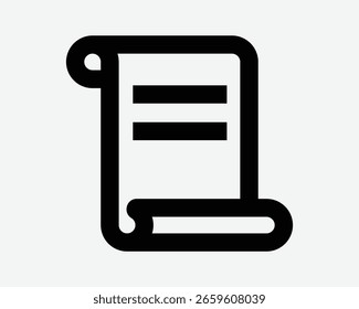 Papier Scroll antiken Text Manuskript Pergament Dokument Zertifikat Papyrus Nachricht Alte Retro Schwarz Weiß Symbol Symbol Symbol Vektorgrafik Kunstwerk