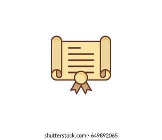 Paper Scroll With Banner Icon Logo Design Element