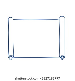 Paper Scroll Blueprint Document Line Art.